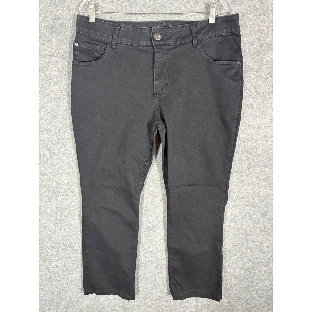 Lee Women's Regular Fit Boot Cut Mid‎ Rise Black Jeans Size 16P